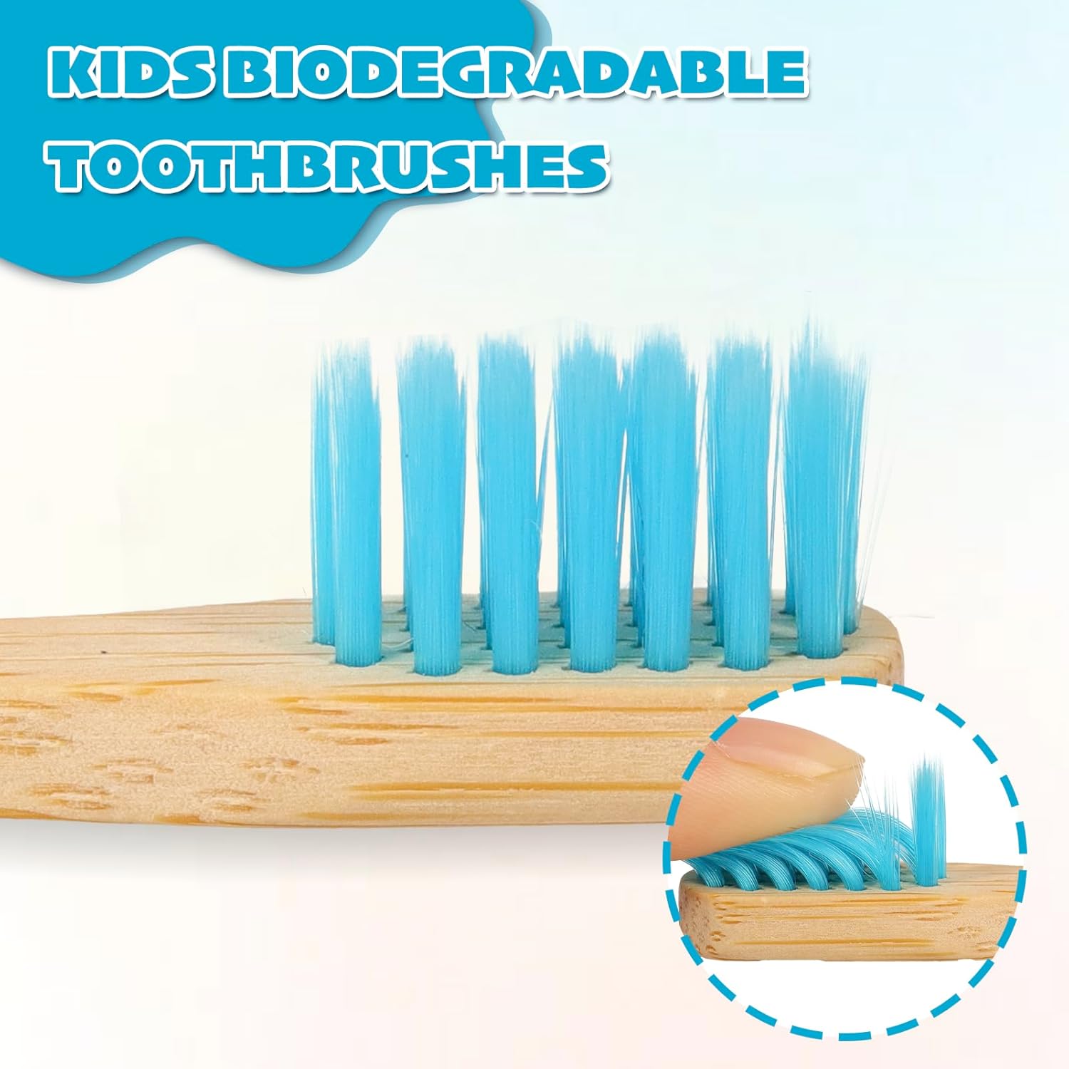 New Kids Bamboo Toothbrushes - 6 Pack, Organic Soft Bristle Toothbrush for Kids, Biodegradable Children's Toothbrushes (Toddler Toothbrush Ages 3-12, Multicolor)