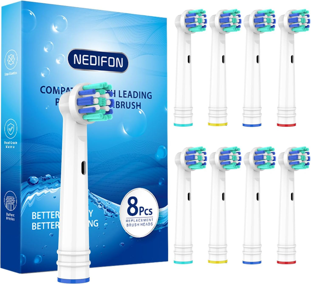 Replacement Toothbrush Heads for Oral B Braun(Individually Packaged),8 Pack Professional Electric Toothbrush Heads Compatible with Oral B 7000/Pro 1000/9600/ 5000/3000/8000 (8 Count)