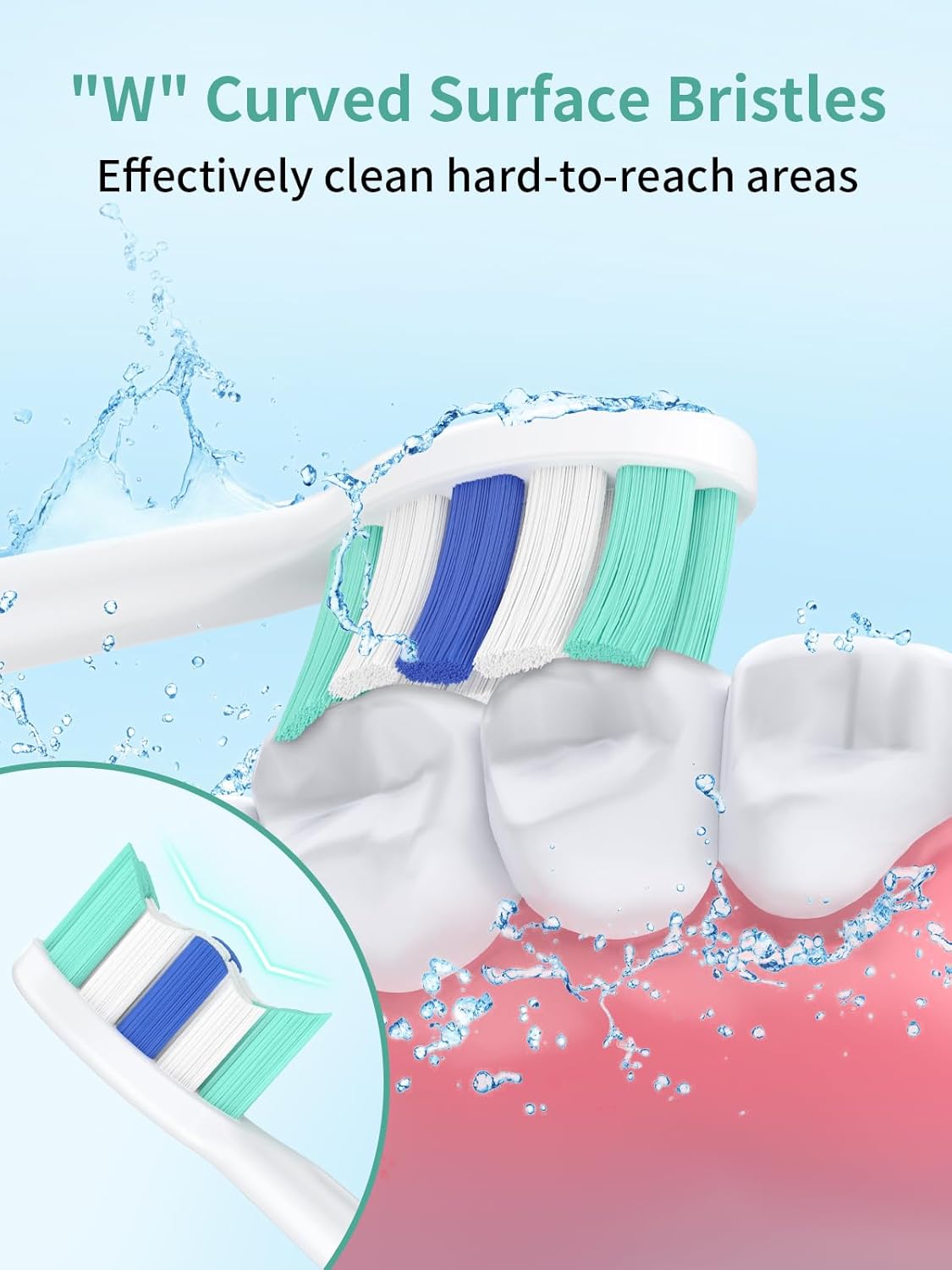 Replacement Brush Heads for Philips Sonicare Toothbrush Handles Toothbrush Heads for Sonicare (Pack of 8)