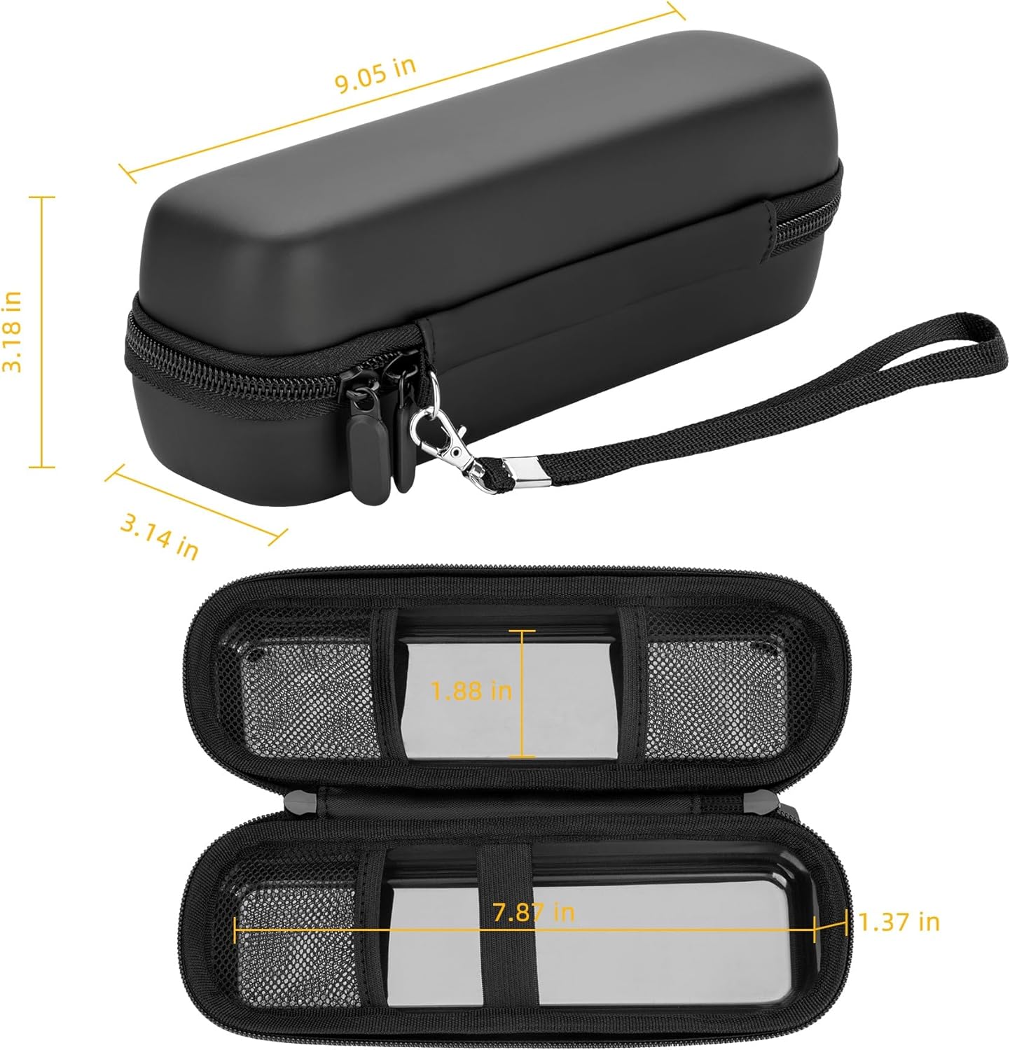 Stukcae Toothbrush Travel Case for Oral-B Pro 1000, 2000, 3000, 3500, Hard Shell Portable Carrying Electric Toothbrush Protection Case with Waterproof Grey Lining, Mesh Pocket for Accessories