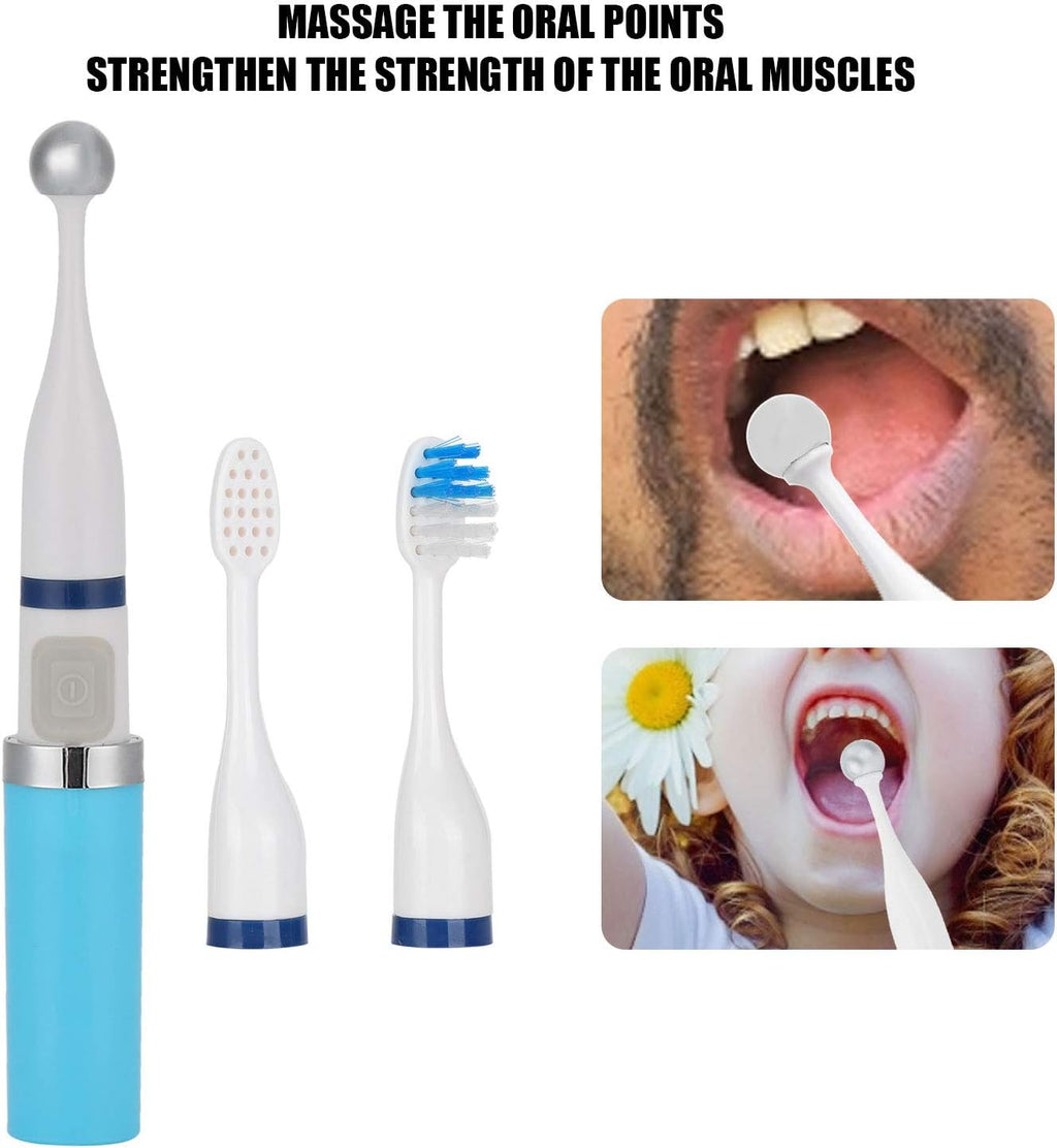 Electric Tongue Muscle Training Device, Oral Massage Stimulation Stick, Speech Swallowing Aid Training with Toothbrush Head, Tongue Mouth Muscle Training Tools