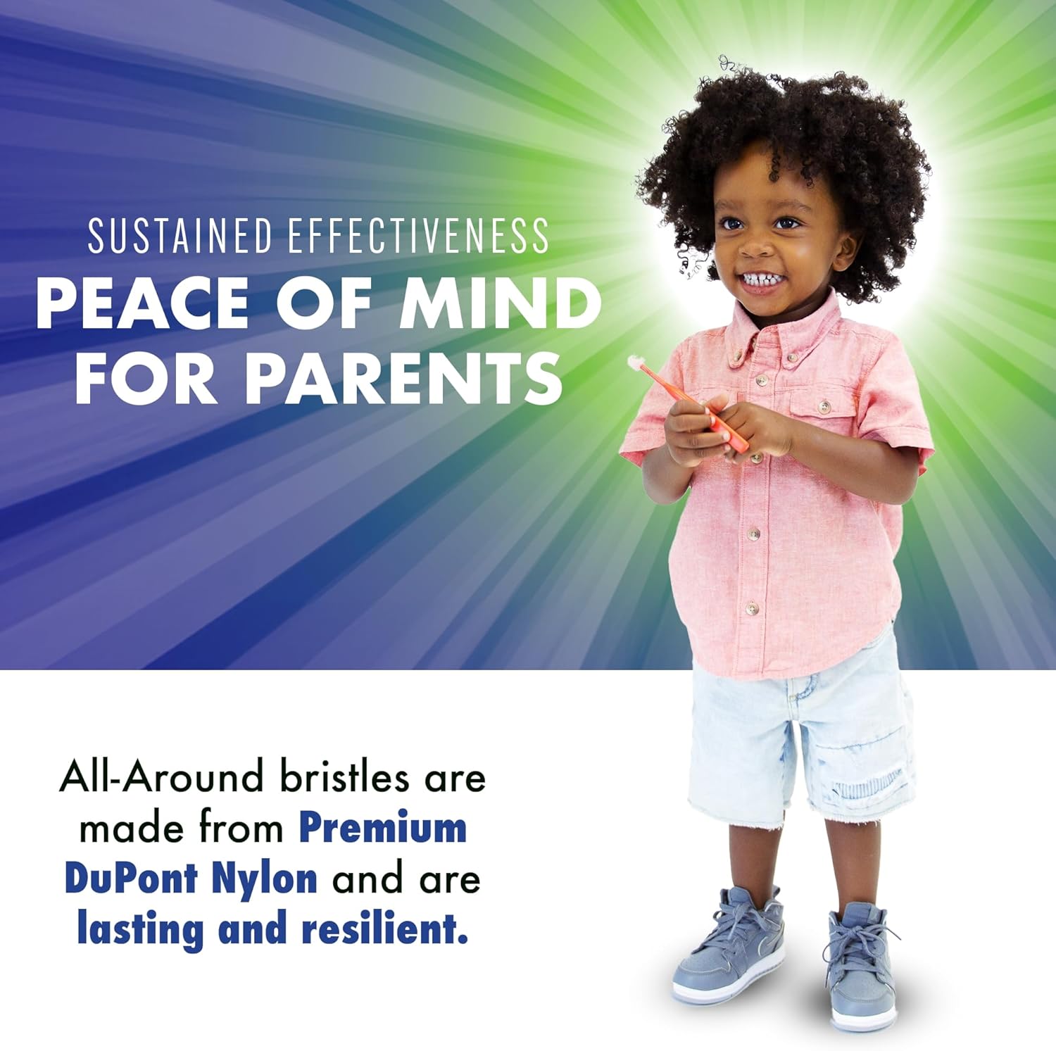 Brilliant Oral Care Child Toothbrush with Soft Bristles and Round Head, for a Kid Approved, Easy to Use All-Around Clean Mouth, Ages 2-5 Years, Lilac, 1 Pack