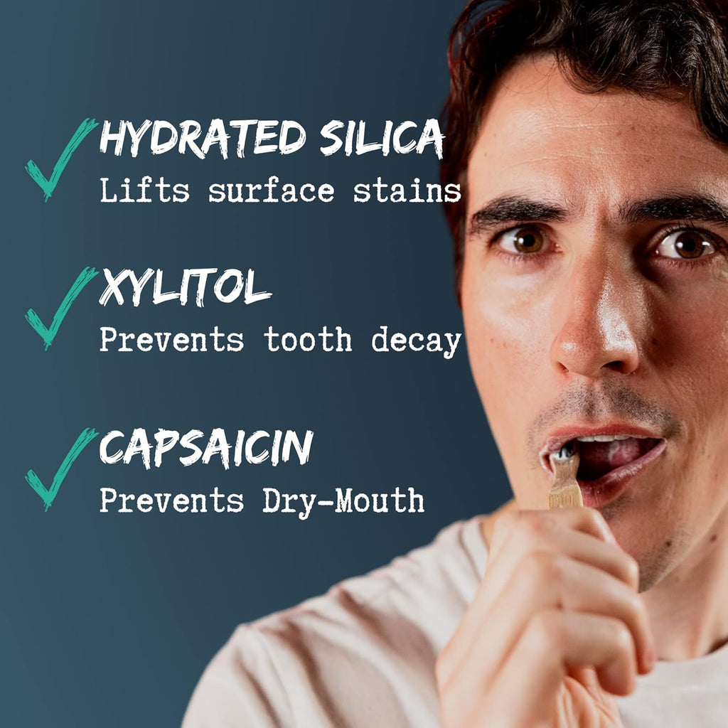 Chilly Natural Spicy Whitening Toothpaste with Intense Spearmint Flavor and Ghost Pepper Flakes – SLS & Fluoride Free Toothpaste, Whitening Formula for Fresh, Healthy Smile (Pack of 1)