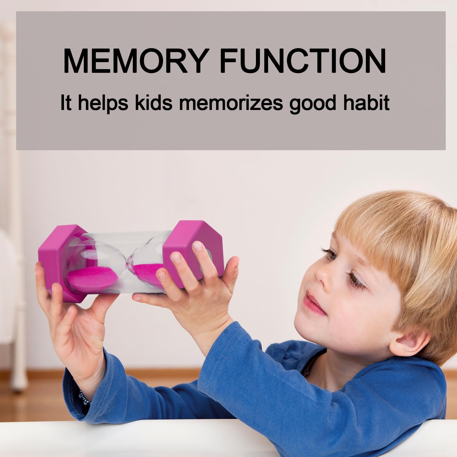 10 Minutes Sand Timer, Hourglass Timer, Sand Clock for Kids, Colorful Sand Watch, Sandglass Timer, Visual Timer for Home Office Kitchen Decor (Pink)