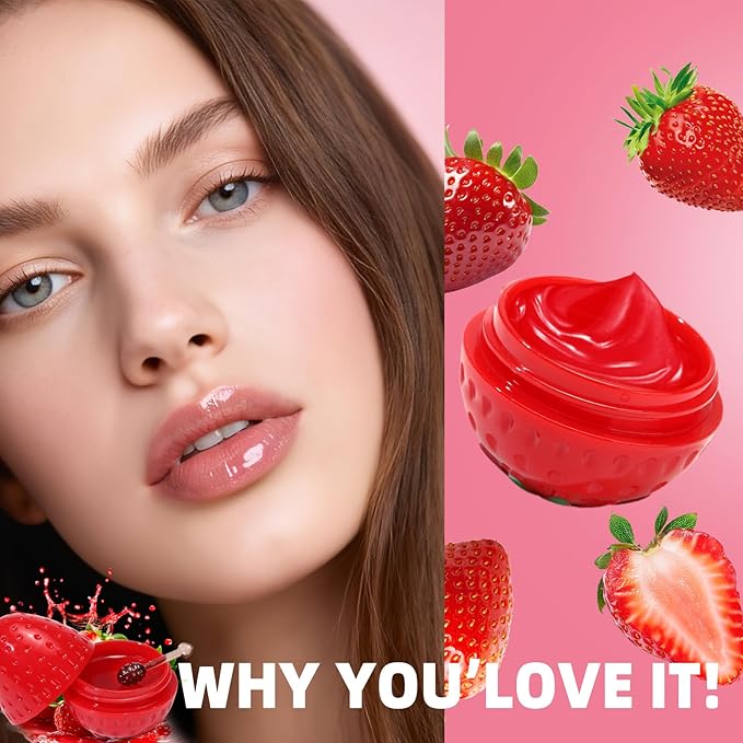 6 PCS Bee Lip Balm Fruit Lip Mask, Teen Girl Stuff, Bulk Gifts for Girls, Cute Fruit Balm with Honey & Vitamin E, Effective Reduces Lip Lines Prevention Dry and Crack Lip