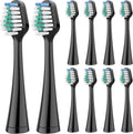 Replacement Toothbrush Heads for Waterpik Complete Care 5.0/9.0, and Compatible with AquaSonic Duo and Home Dental Center Electric Toothbruh, 10 Count(Pack of 1), Black