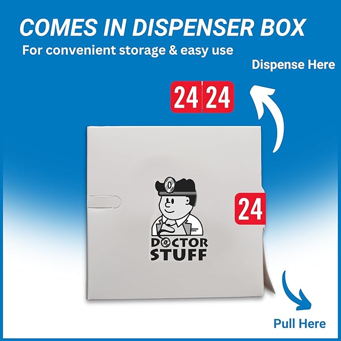 2024 Year Stickers, Doctor Stuff 2024 Chart Stickers, Red Color Coded, STS/SFI Style, USA Made Year Labels for End Tab File Folders, 500/Roll, 1 Roll, 3/4" x 1-1/2"