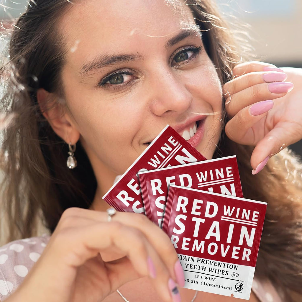 Loopeer 200 Pack Red Wine Stain Remover Wipes for Teeth and Lips Wine Prevention Teeth Wipes