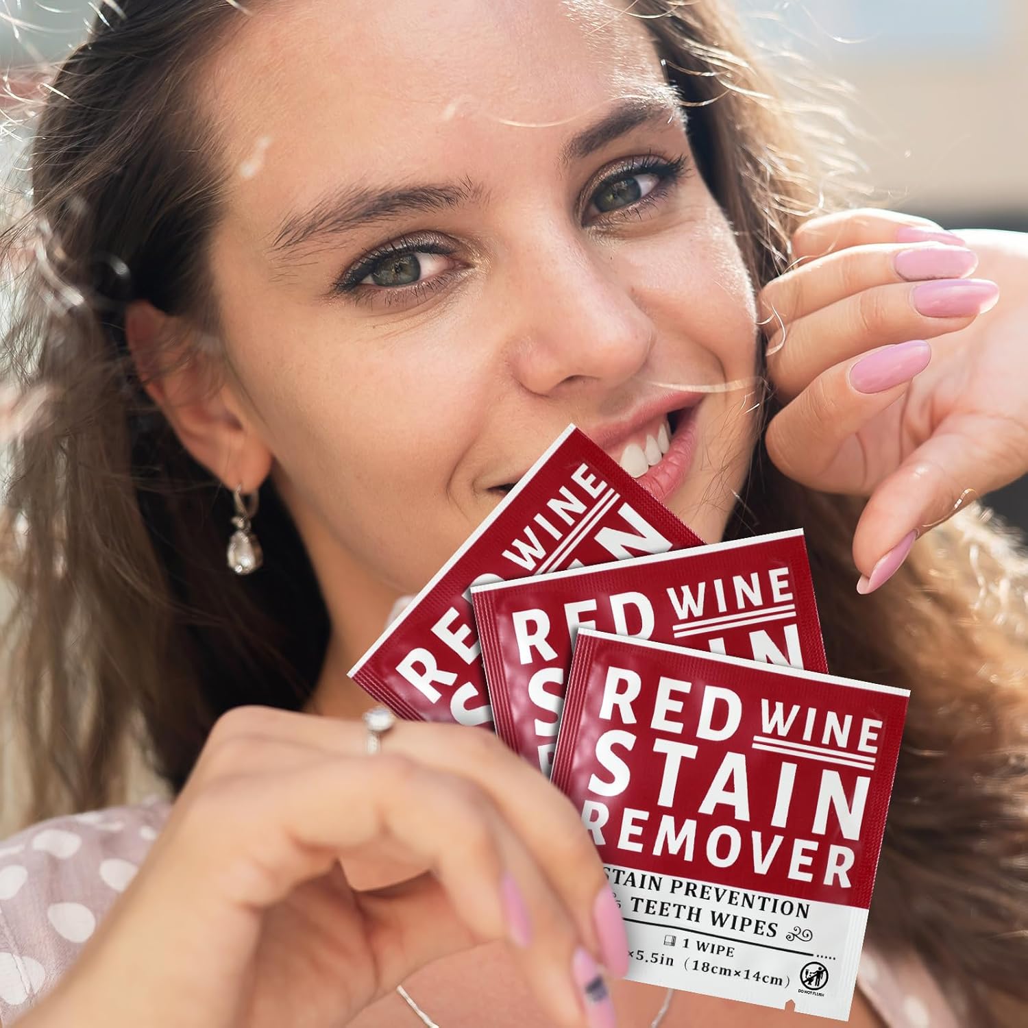 Loopeer 200 Pack Red Wine Stain Remover Wipes for Teeth and Lips Wine Prevention Teeth Wipes