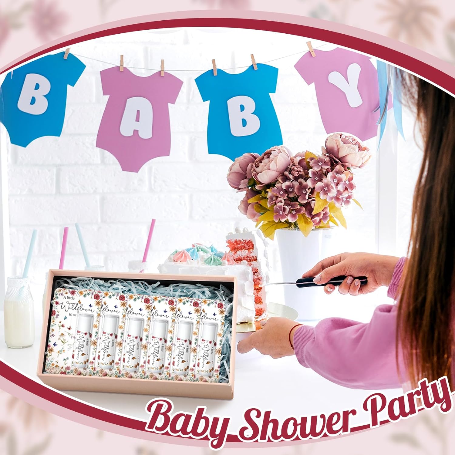 30 Pack a Little Wildflower Baby Shower Games Prizes Gifts Bulk Wildflower Lip Balms Favors for Winners Boys Girls Gender Reveal Favors Decorations Halloween Baby Shower Thanksgiving Gift Bags Stuffer