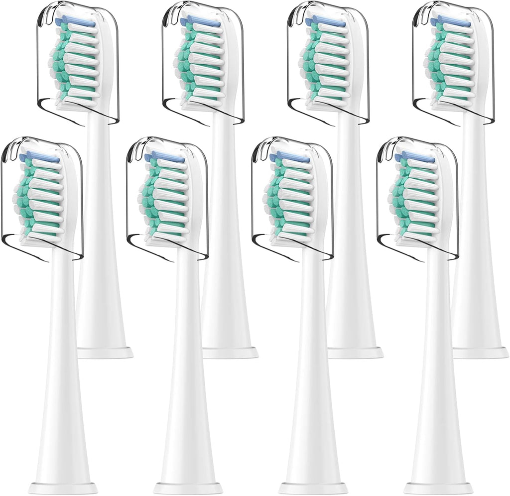 Toothbrush Heads for Philips Sonicare Replacement Brush Heads with Protective Cover Soft Dupont Bristles Electric Toothbrush Replacement Heads for Oral Health, 8 Pack