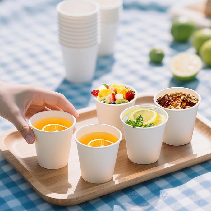 [300 Pack 3 oz Paper Cups White, Small Mouthwash Cups 3 OZ, Mini Disposable Bathroom Cups, Paper Cups 3 Ounce for Bathroom, Supermarket, Birthday Party, Travel, Events, Picnic, BBQ