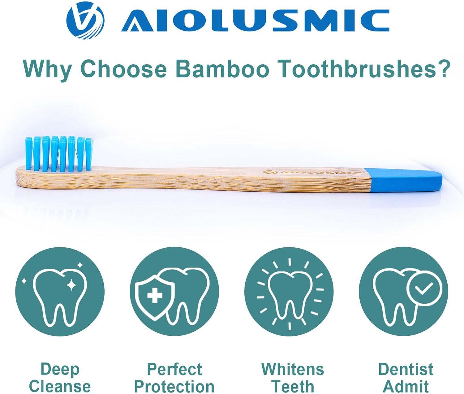 Kids Bamboo Toothbrushes 5 Pack, Children's Toothbrush Soft Bristles Eco Friendly Biodegradable Wooden Handle Tooth Brush