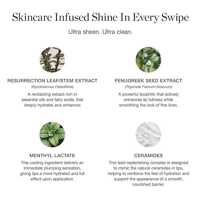 Ogee Glimmer Lip Gloss Trio - Limited Edition Holiday Makeup Gift Set - Includes Anemone, Poppy & Freesia - Certified Organic Lip Gloss for Women