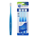 Brilliant Oral Care Adult Toothbrush with Soft Bristles, Round Head, and All-Around Clean for Teeth and Gums, Blue, 3 Pack