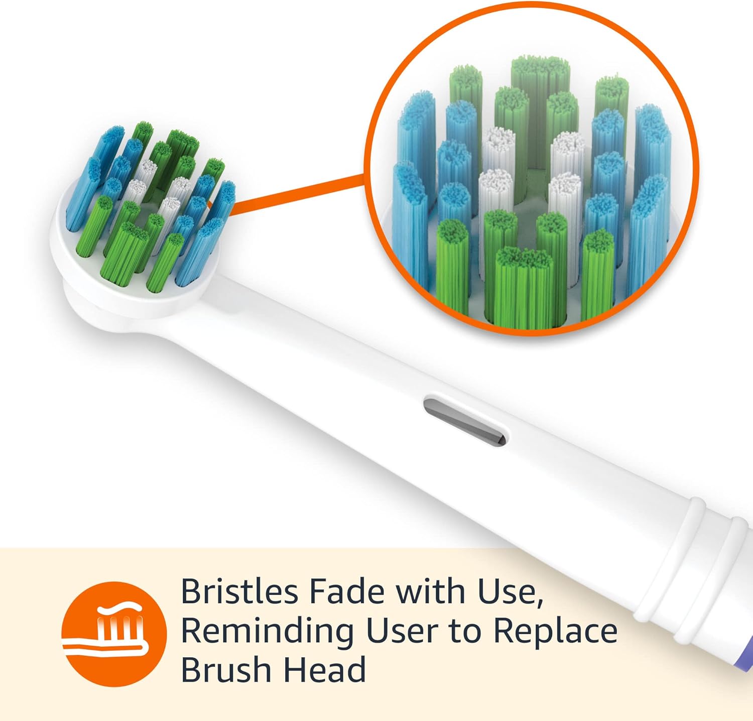 Amazon Basics Electric Toothbrush Head Replacement Brush, White, 3 Count (Fits Most Oral-B Brushes)