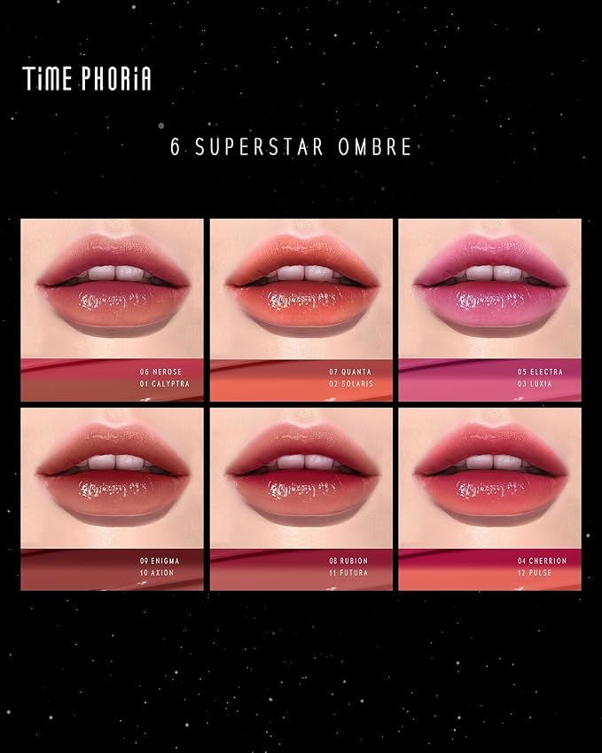 STELLAR DUST LIP STAIN-Waterproof and Transferproof Lip Tint For Women, Glossy Finish Lip Gloss, Lightweight High Coverage, Long Lasting, Stocking Stuffers For Teen Girls (12 PULSE)