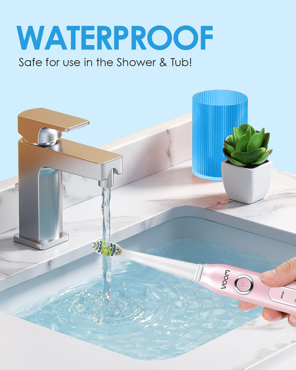 Voom Sonic Pro 5 Electric Toothbrush for Adults - Ultrasonic Electric Toothbrushes with Replacment Brush Head, Dentist Recommended Power Sonic Toothbrush with 5 Modes