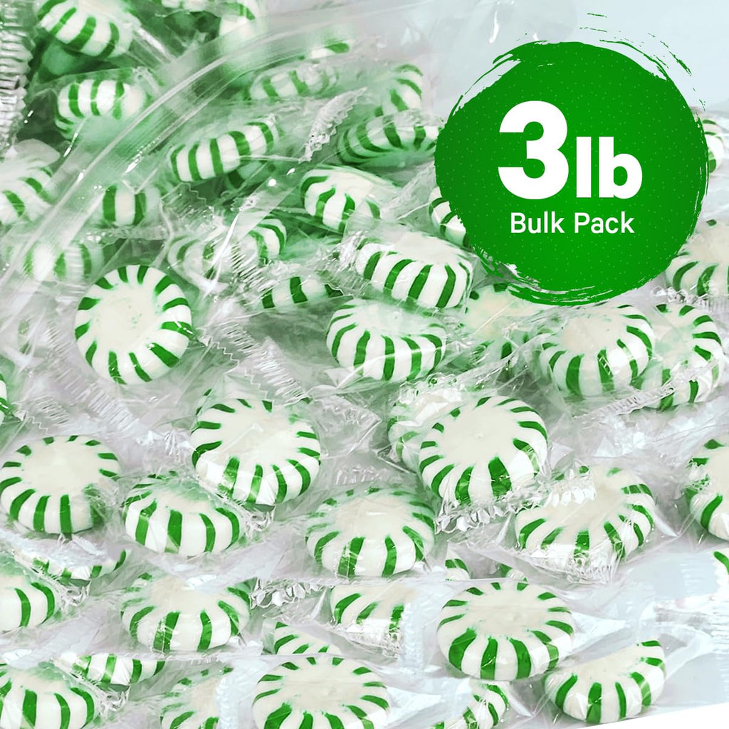 Starlight Spearmint Individually Wrapped Candy, 3 Pound Bulk Pack, Sweets for On the Go Refreshment, Starlight Mints Bulk Candy.