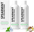 2Pcs Spearmint Oil Pulling Rinse, Cold-Pressed Coconut Oil for Whitening Teeth, Powerful Organic Peppermint Oil Maintain Gum Health & Freshness Breath, Natural Peppermint Pulling Oil, Mint Mouthwash