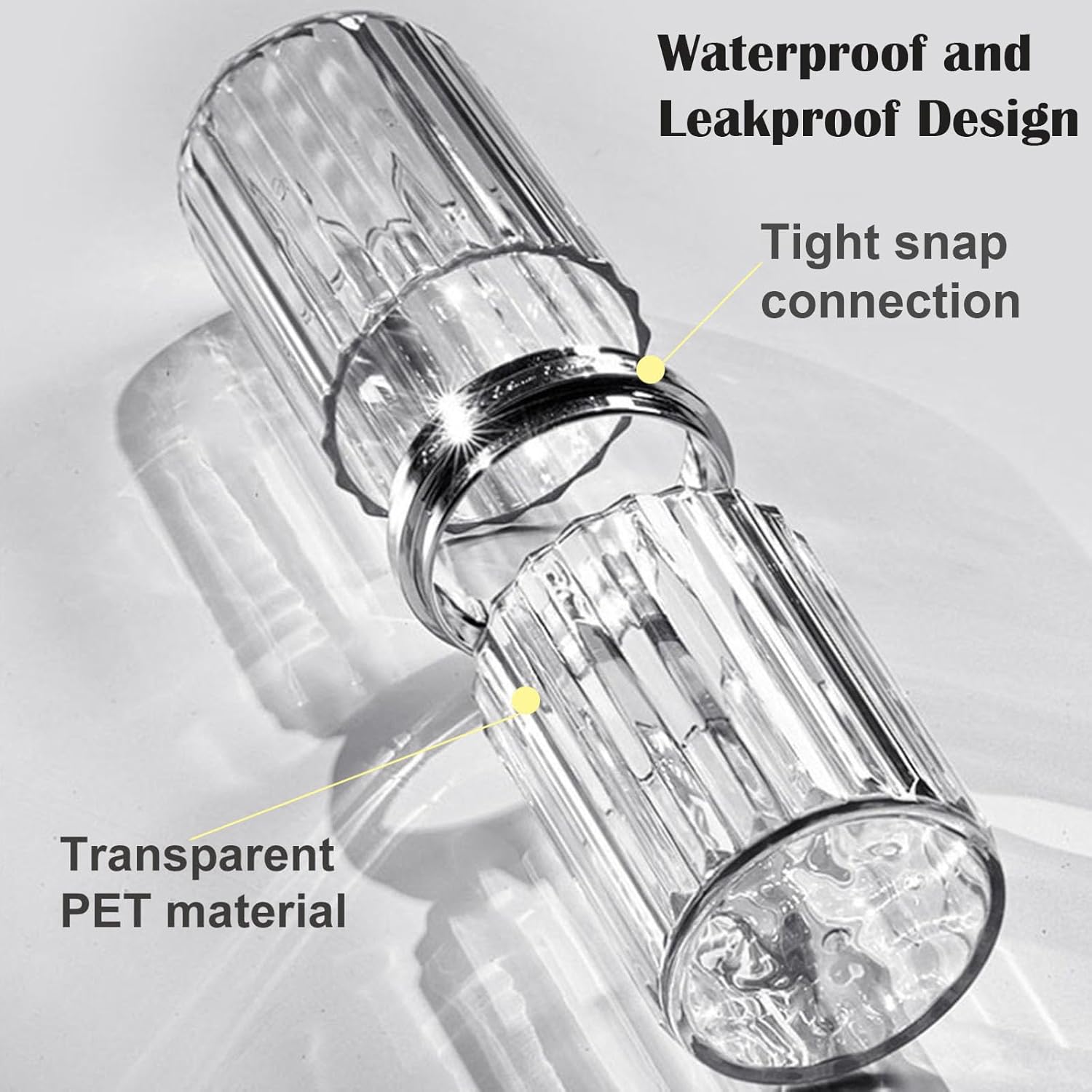 Travel Toothbrush Holders, 2-in-1 Multifunction Dustproof Portable Toothbrush Cup & Toothpaste Storage Container, Toothbrush Case for Traveling Bathroom Camping Business Trip School (Clear)