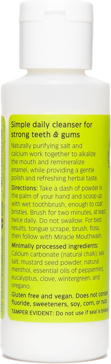 Uncle Harry's Remineralizing Tooth Powder | All Natural Enamel Support & Whitening Toothpaste for Sensitive Teeth | Powder Toothpaste for Gum Health & Fresh Breath (4 oz)