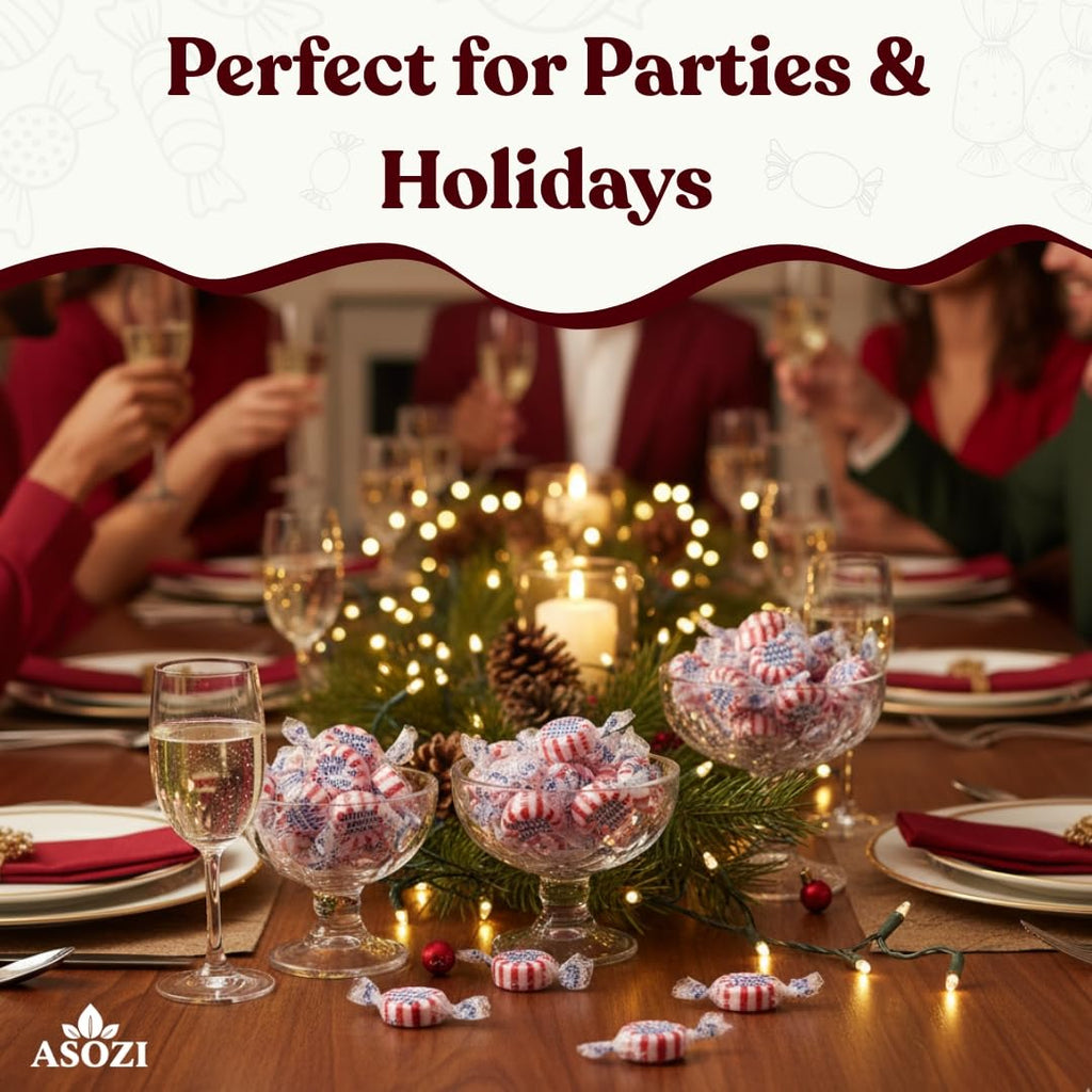 Sugar Free Peppermint Hard Candy- 1lb Bulk Sugar Free Hard Candy, Peppermint Discs Individually Wrapped Keto And Diabetic Friendly, for Parties & Holidays