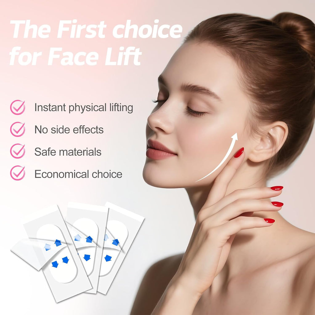 Face Lift Tape, 200PCS Face Tape, Face Lift Tape Invisible, Face Tape Lifting Invisible 8 Hours of Sustained, Perfect Facial Contouring, Visually Create A More Defined Jawline and Cheekbones