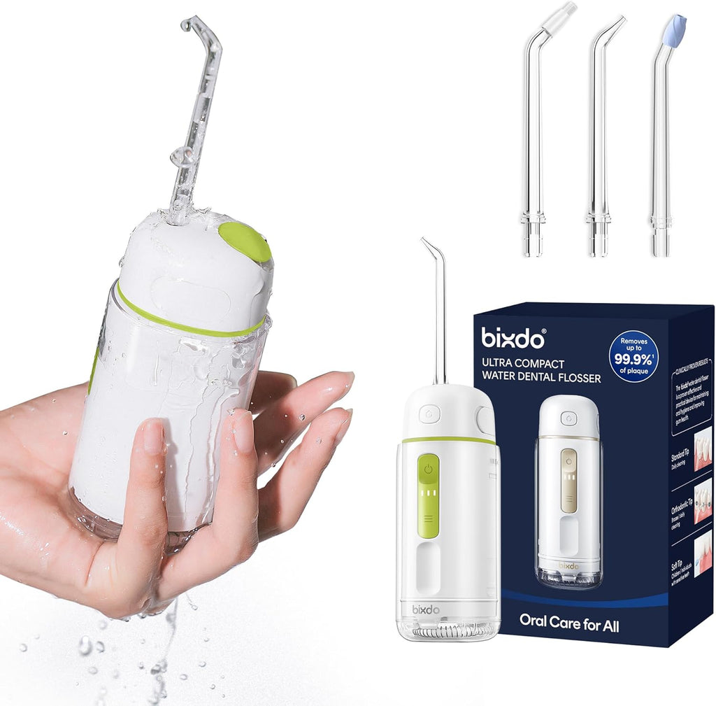 Water Flosser Portable for Travel - Mini Water Flosser with 3 Modes, IPX7 Waterproof, 360° Nozzles, Cordless Water Dental Flosser for Teeth Cleaning Flossing for Adults, Braces & Sensitive Gums