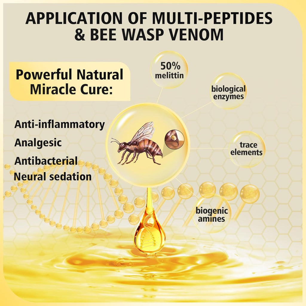 2PCS Bee Wasp Venom Multi-Peptides Toothpaste for Bleeding Gums,Gingivitis Treatment Repair,Sensitive Teeth,Mouth Sores,Plaque-12 Hours Breath Fresheners- 3.7 OZ(2 Pack)