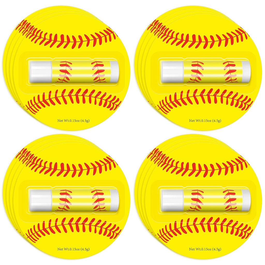 12Pack Softball Lip Balm for softball theme party Bulk Gifts,Beeswax Moisturizing Lip balm,Vanilla Flavor Plumping Chapstick for softball Team Girls kids Men Women Sports Lovers