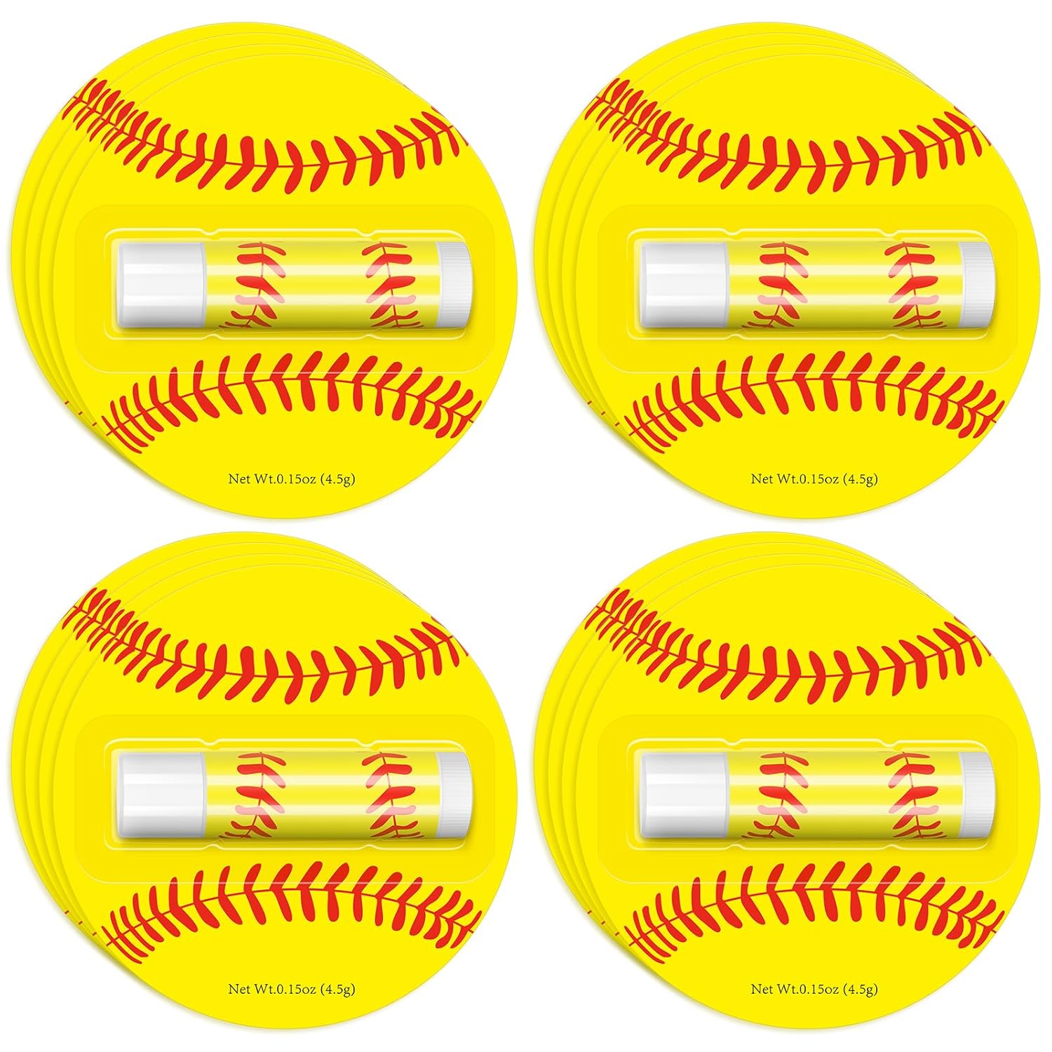 12Pack Softball Lip Balm for softball theme party Bulk Gifts,Beeswax Moisturizing Lip balm,Vanilla Flavor Plumping Chapstick for softball Team Girls kids Men Women Sports Lovers