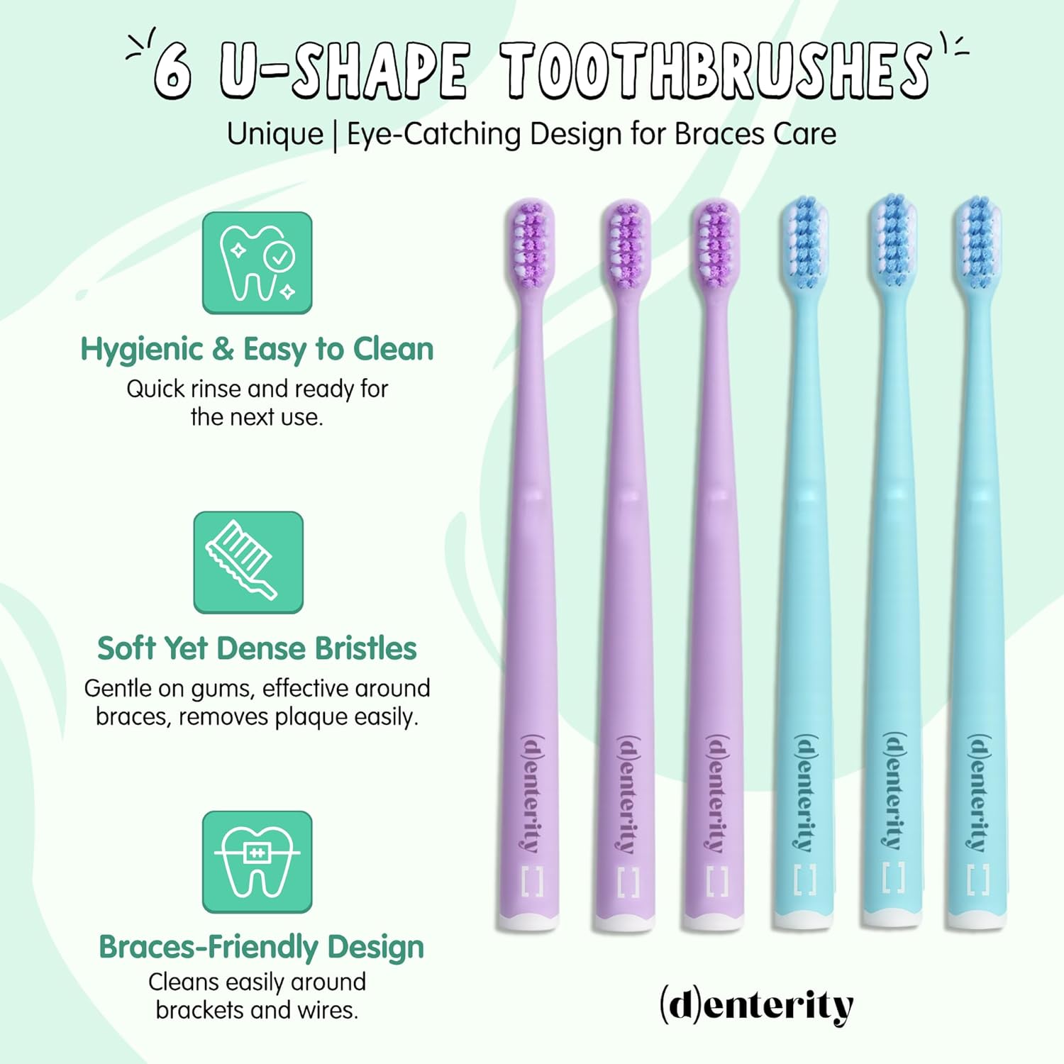 U-Shape Toothbrush Braces Care Kit, 11-Piece Orthodontic Travel Set with Wax, Toothpaste, Mouthwash & Pouch | Braces Hygiene Essentials for Teens & Adults