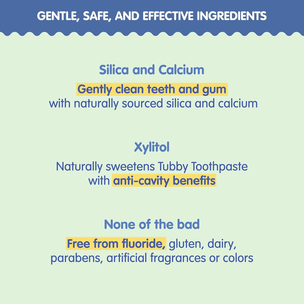TUBBY TODD Fluoride Free Kids Toothpaste - Made with Xylitol - Safe Toothpaste for Baby, Toddler, Infant & Children - 4oz, 2 Pack - Watermelon Flavor