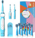 Dinosaur Toothbrush, Kids Sonic Electric Toothbrush for Children, Toddlers Boys Girls Age 3-12 with 30s Reminder, 2 Mins Timer, 5 Modes, 8 Brush Heads