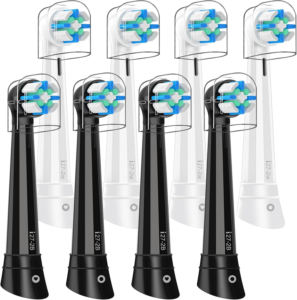 8 PCS IO Replacement Heads Compatible with Oral b IO 2/3/4/5/6/7/8/9/10 Series Electric Toothbrush, Brush Heads Refills Compatible with Oral B IO (Black/White)