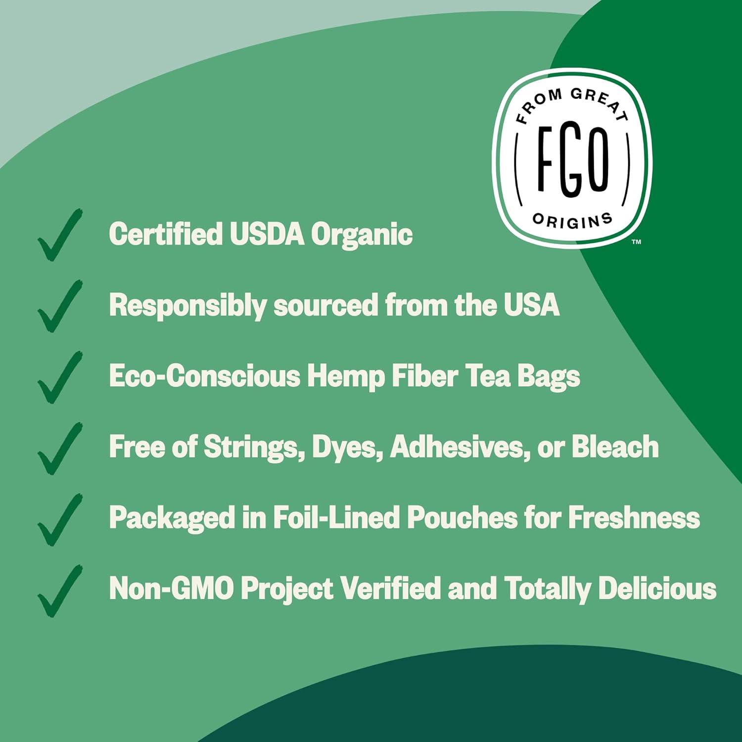 FGO Organic Peppermint Tea, 100 Count, Eco-Conscious Tea Bags, Caffeine Free, Packaging May Vary (Pack of 1)