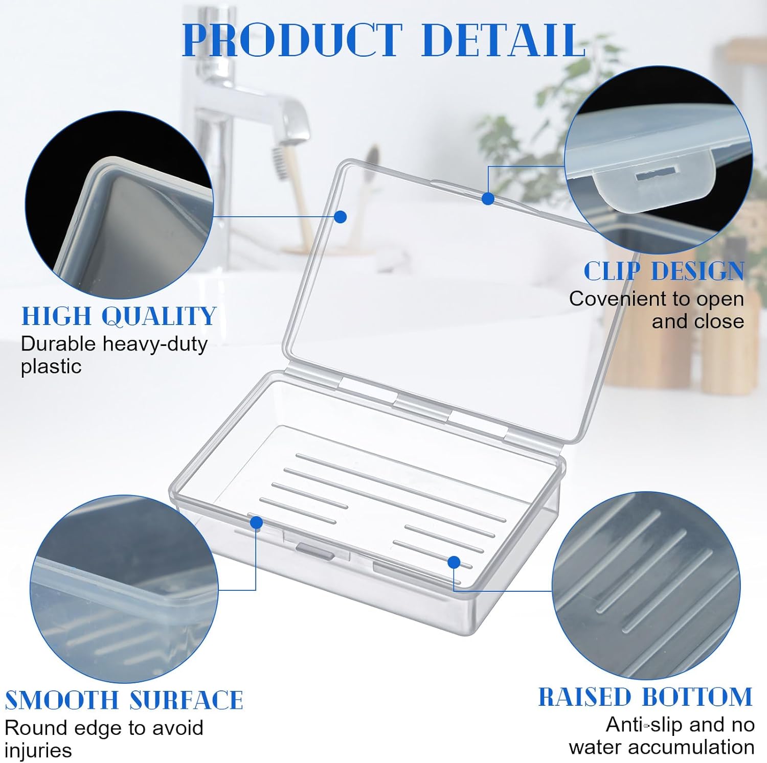 24 Pcs Travel Soap Container Portable Plastic Soap Boxes Bulk with Lid Homeless Donations Bulk Gym Shower Tour Groups Hotel Outdoor Camping (Clear)