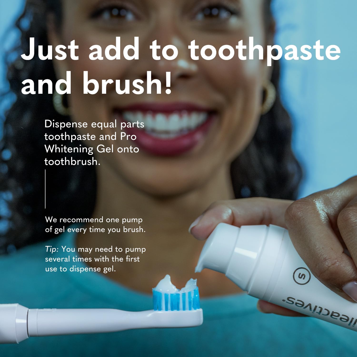 Smileactives Teeth Whitening Gel for Toothpaste with Clinical-Grade Hydrogen Peroxide, Tooth Stain Remover for White Teeth, Dentist Quality Pro Whitening Gel to Remove Coffee Stains, 3 Pack, 1 oz