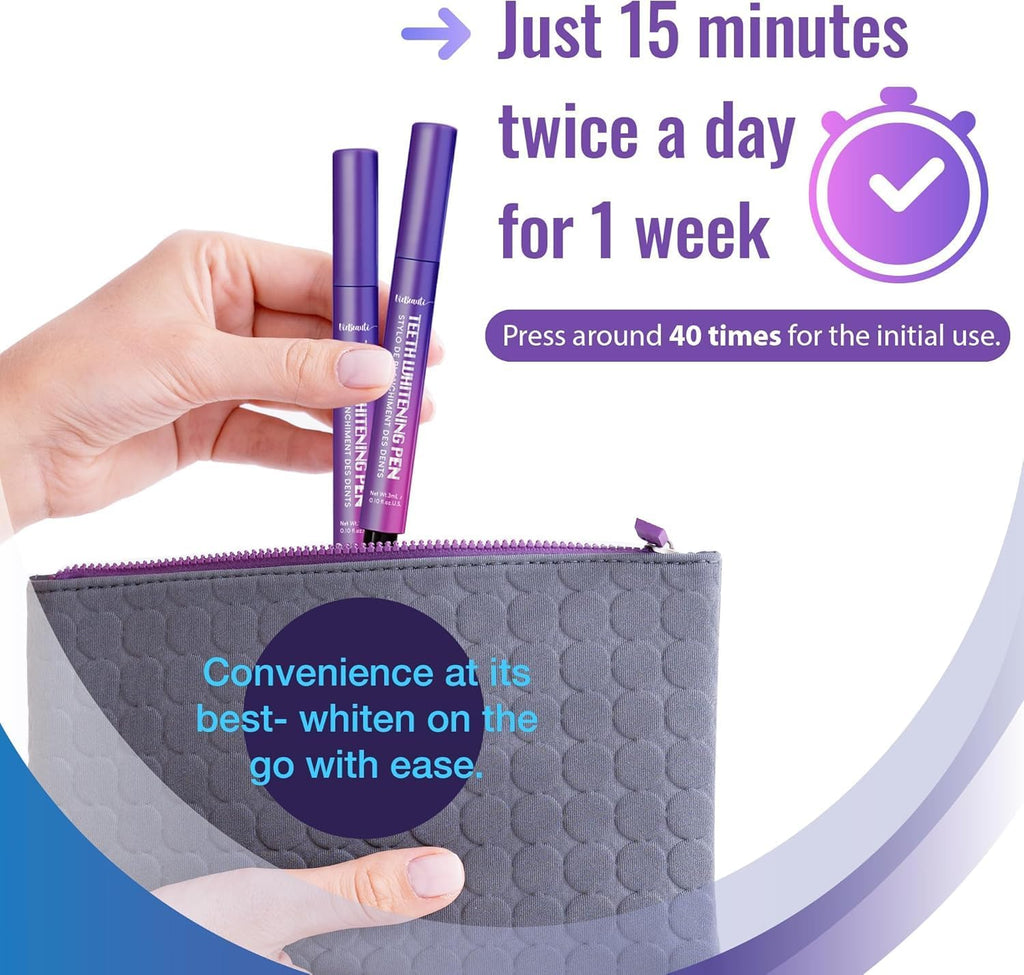 Viebeauti Teeth Whitening Pen Gel: Tooth Whitener with Carbamide Peroxide for Sensitive Teeth - Professional Dental Stain Remover for an Instant Bright Smile 0.2 Fl Oz
