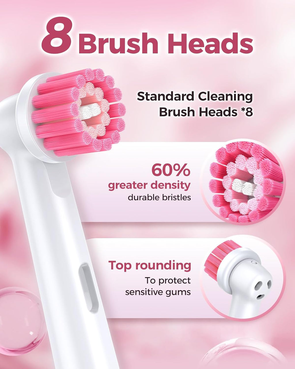 TEETHEORY Rotating Electric Toothbrush for Adults with 8 Brush Heads, Deep Clean Rechargeable Electric Toothbrush with 4 Modes and 2 Min Smart Timer, Last 30 Days and IPX7 Waterproof Pink