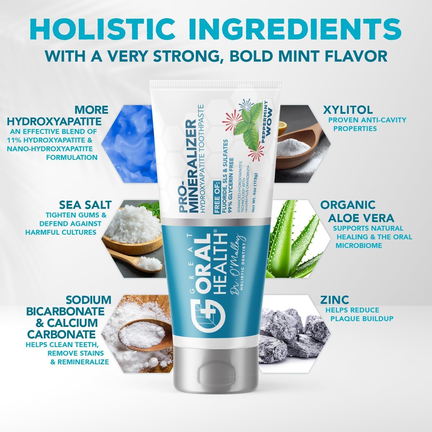 Nano hydroxyapatite Toothpaste: Non Toxic, Fluoride-Free, Dentist Formulated Remineralizing Toothpaste + Xylitol for Anti Cavity Enamel Support & Sensitive Teeth (Citrus, Peppermint Wow & Wintermint)