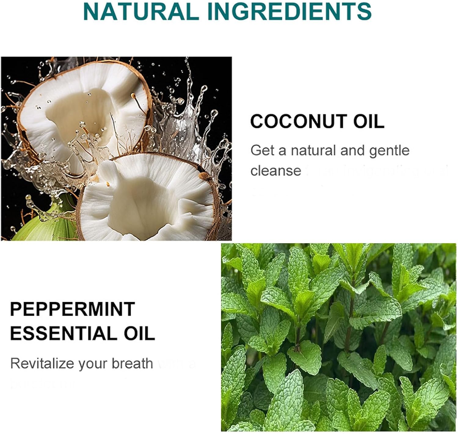 Spearmint Oil Pulling Rinse, Cold-Pressed Coconut Mouthwash for Teeth Whitening, Peppermint Oil for Teeth and Gums (1)