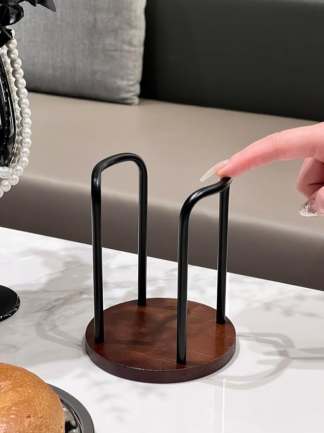 Wood Bathroom Cup Holder, Stylish Walnut Disposable Cup Dispenser, Plastic Mouthwash Cup Storage Organizer for Cups (Under 3.35in Diameter) -Perfect for Office, Kitchen, Gym, School or Cafes