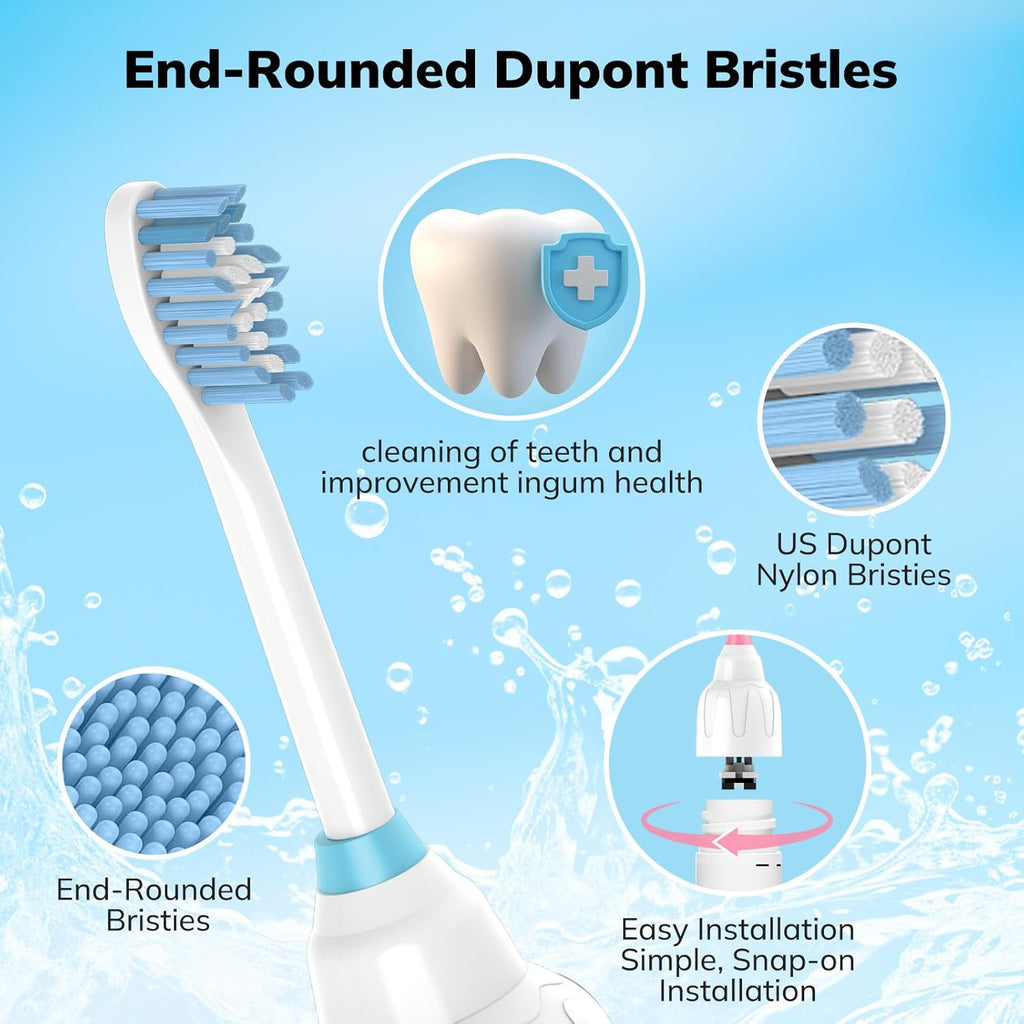 Replacement Toothbrush Heads for Philips Sonicare E-Series Essence Xtreme Elite Advance and CleanCare Screw-On Toothbrush Handles,6 Pack Soft Dupont Bristles Electric Toothbrush Replacement Heads