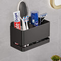 Aluminum Electric Toothbrush Holder - Bathroom Wall Mounted Toothbrush Holder (Black, Double Slot)