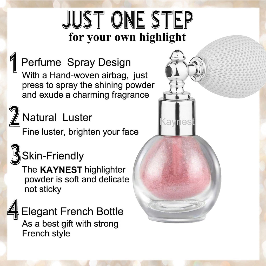 Shimmering Spray Powder Sparkle Powder, kaynest Body Glitter Face High Gloss Spray Highlighter Loose Powder Makeup Spray for Women Hair Nails Makeup (9#Dolce Pink)