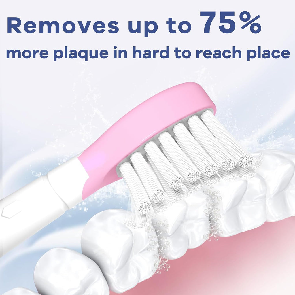 Toptheway Kids Toothbrush Heads for Philips Sonicare: Compact Brush Heads for Kids 3-7 Years, Pink and Green, 4 Pack