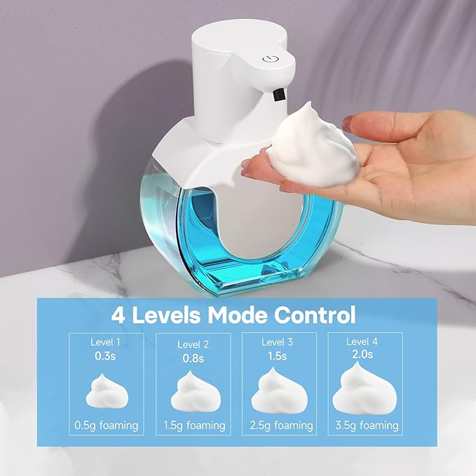 2 Pack Automatic Foaming Soap Dispenser 14.2oz/420ML Touchless Automatic Foaming Soap Dispenser,Rechargeabled Wall Mounted Smart Soap Dispenser for Bathroom Kitchen