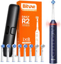 Bitvae R2 Rotating Travel Electric Toothbrush, 8 Professional Brush Heads, Carrying Case, 5 Teeth Care Modes, Pressure Alerts to Prevent Gum Injury, Long Duration